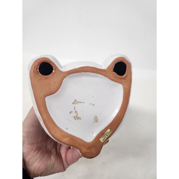 Vintage Terra Cotta Pottery White Teddy Bear Figurine Glazed Tabletop Home Decor - Picture 7 of 9